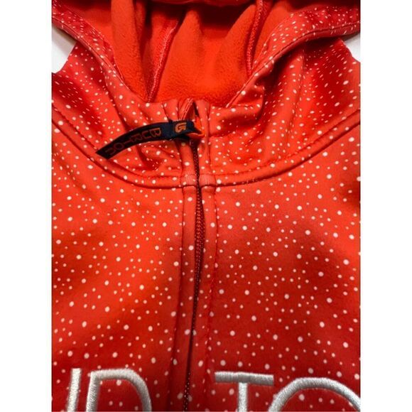 Burton Girls Orange White Dot Fleece Full Zip Hoodie Burton Embroidered Size XL - Picture 12 of 14